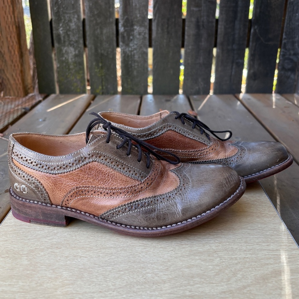 Bed Stu Lita Leather Wingtip Oxford Lace-Up Brogue Detail Shoes In Brown Sz 7 - Picture 2 of 16